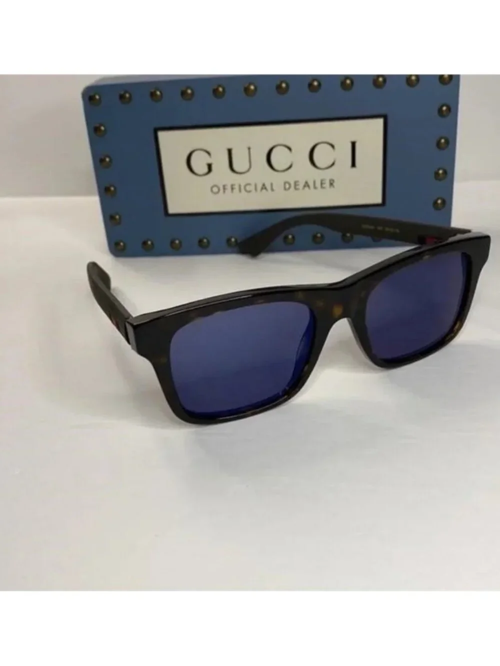 New - Gucci Black GG0008S Square Sunglasses - Picture 13 of 14
